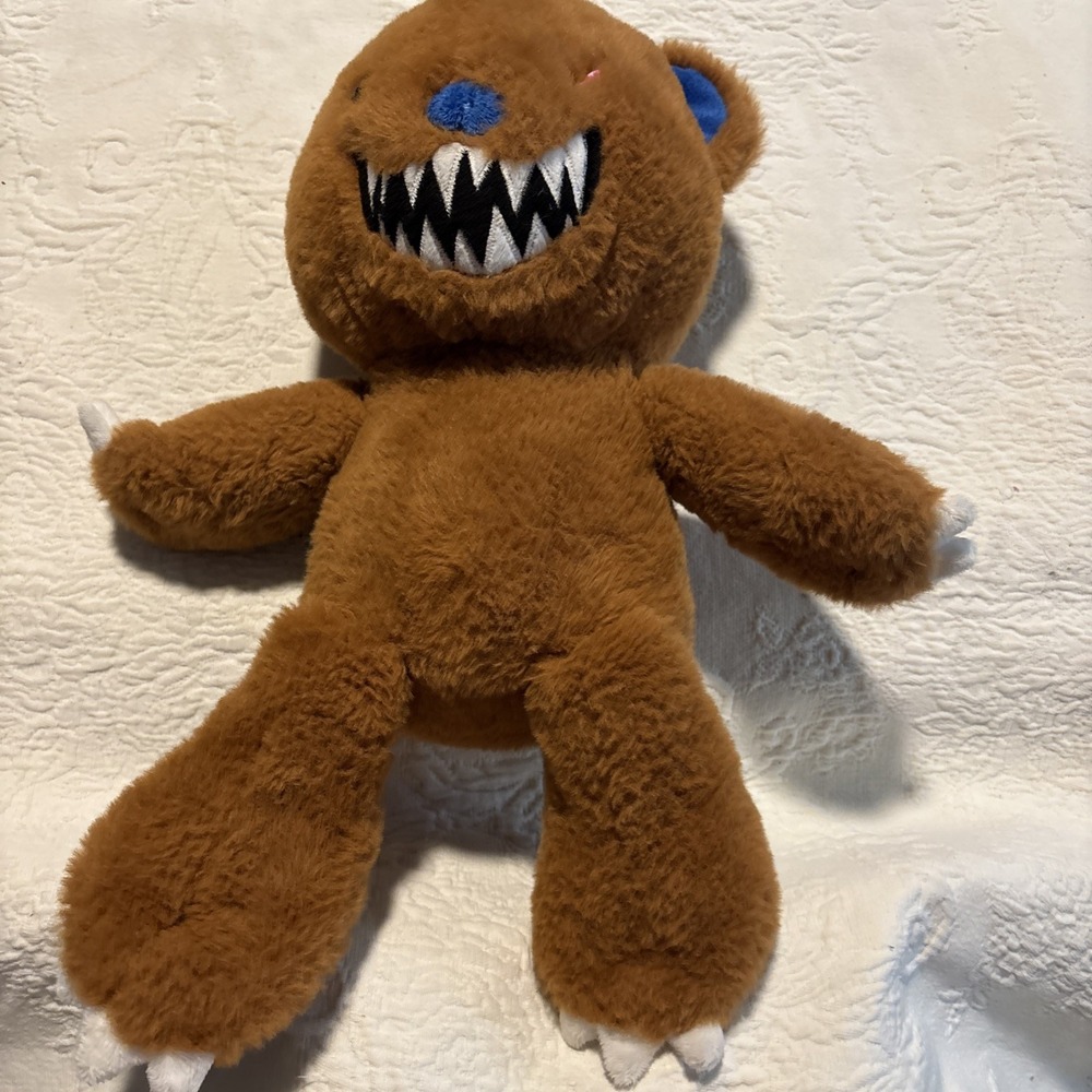 HTF  WAY TO CELEBRATE!  Buddy Bear Plush Toy - Brown Sharp Teeth Halloween Teddy